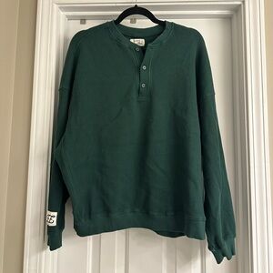 Eleven Eleven Long Sleeve Waffle Henley - S, Green, NWOT